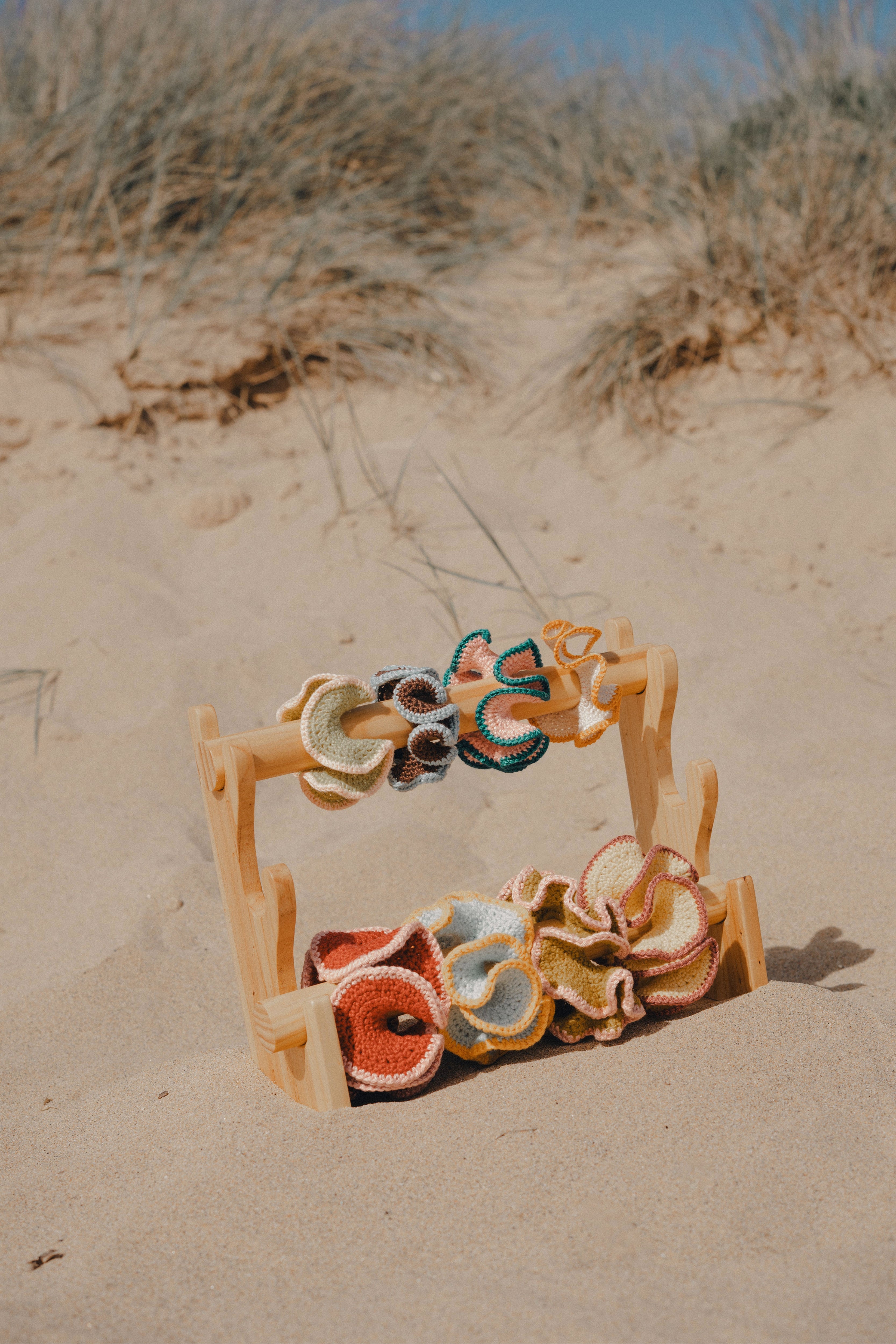 Scrunchie Millie - Ocre & Pétale - M