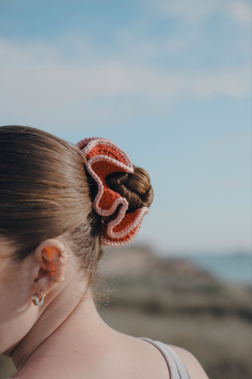 Scrunchie Millie - Groseille & Pétale - M